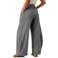 thumbnail image 4 of IYYVV Womens Elastic High Waist Wide Leg Barrel Pants Flowy Baggy Balloon Trousers Summer Beach Pants Vacation 2026 Gray 2XL, 4 of 5