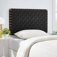 thumbnail image 2 of Headboard, Twin Size, Walnut Black, Vegan Leather, Bedroom, Modern Contemporary HB36746, 2 of 8