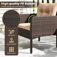 thumbnail image 6 of Costway 3PCS Outdoor Rattan Conversation Set Patio Garden Furniture Cushioned Sofa Chair, 6 of 9