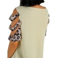thumbnail image 5 of Qiylii Women T-shirt, Leopard Printed Pattern Short Sleeve V-neck Tops, 5 of 8