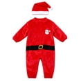 thumbnail image 3 of KICILVS Kids Santa Claus Costume, Fuzzy Warm Red Romper with Hat, Cute Christmas Cosplay Set for Holiday Party Wear, Size 1-6 Years, 3 of 8