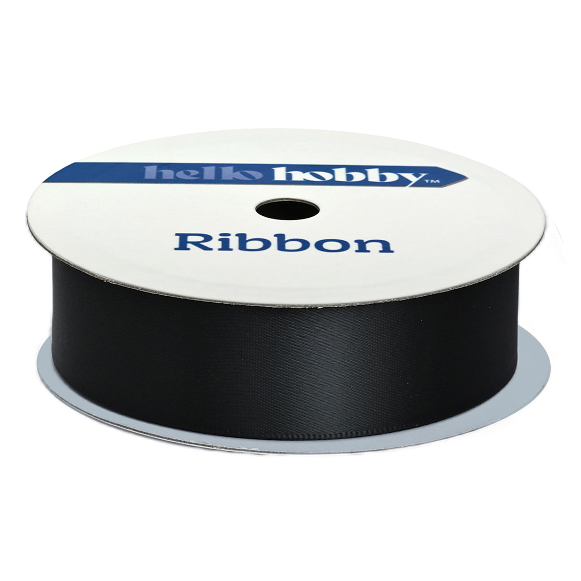 Gwen Studios 7/8" Black Satin Ribbon, 7 Yards