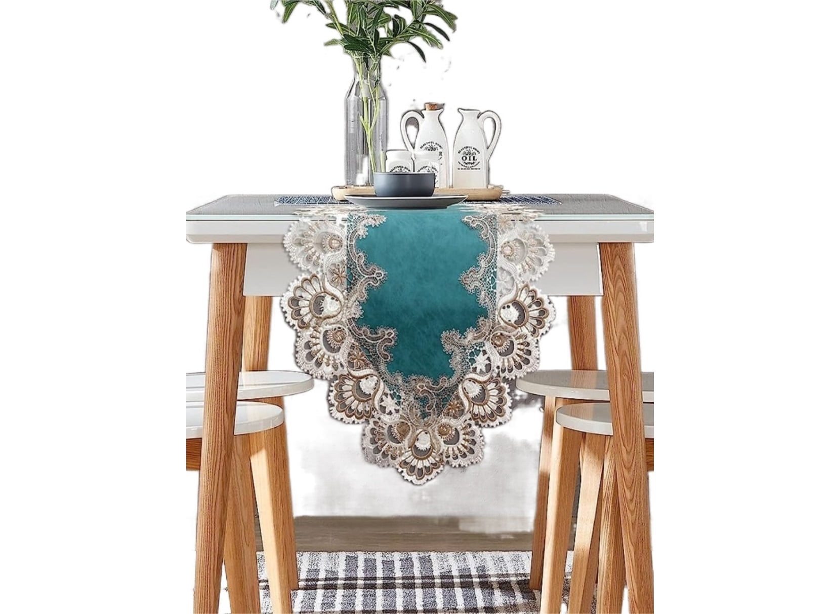 Lace Dining Table Runner, Coffee Table Runners 48 inches Long for Kitchen Home Christmas Party Decorations