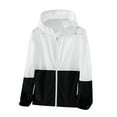 thumbnail image 3 of Eryao Sunscreen Jacket for Women Lightweight Classic Color Block Hooded Windbreaker 2024 Fall Plus Size Outdoor Workout Trench Coat with Pockets Prime Big Deal Days，Black，M, 3 of 5