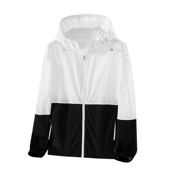 Mrat Veste Coupe-Vent Légère à Capuche pour Femme, Compressible, Active, Extérieur, Ample, Manteau de Pluie Mode S-7 Noir m