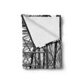thumbnail image 2 of Black and White Soft Flannel Fleece Blanket, Road Through Bridge Tunnel Urban City and Modern Architecture Image, Cozy Plush for Indoor and Outdoor Use, 70" x 90", Black White Grey, by Ambesonne, 2 of 6