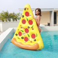 thumbnail image 2 of Giant Pizza Slice Inflatable Pool Float, Fun Pool Floats, Swim Party Toys, Summer Pool Raft (1 Pack), Extra Large with Cup Holder 180*150*20, 2 of 5