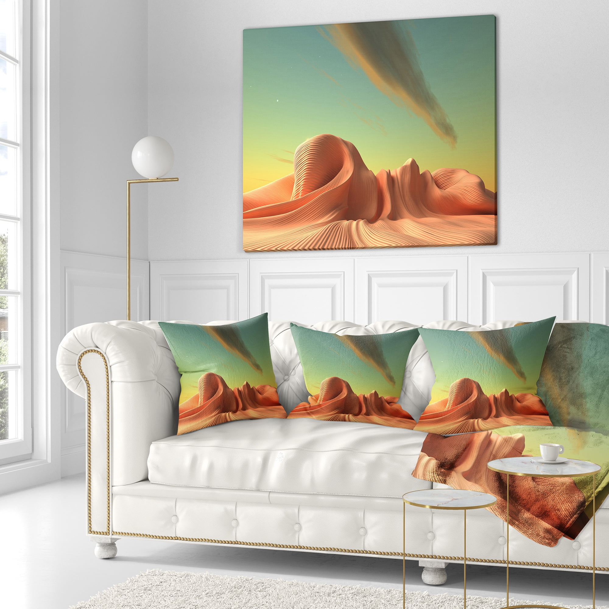 Designart 3D Alien World Surreal Fantasy - Contemporary Throw Pillow - 18x18