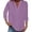 Purple, variant on LIUJUNSHOP 3/4 Sleeve Tops for Women Henley Raglan Notched V Neck T Shirts Three Quarter Length Button Shirts Womens Blouses