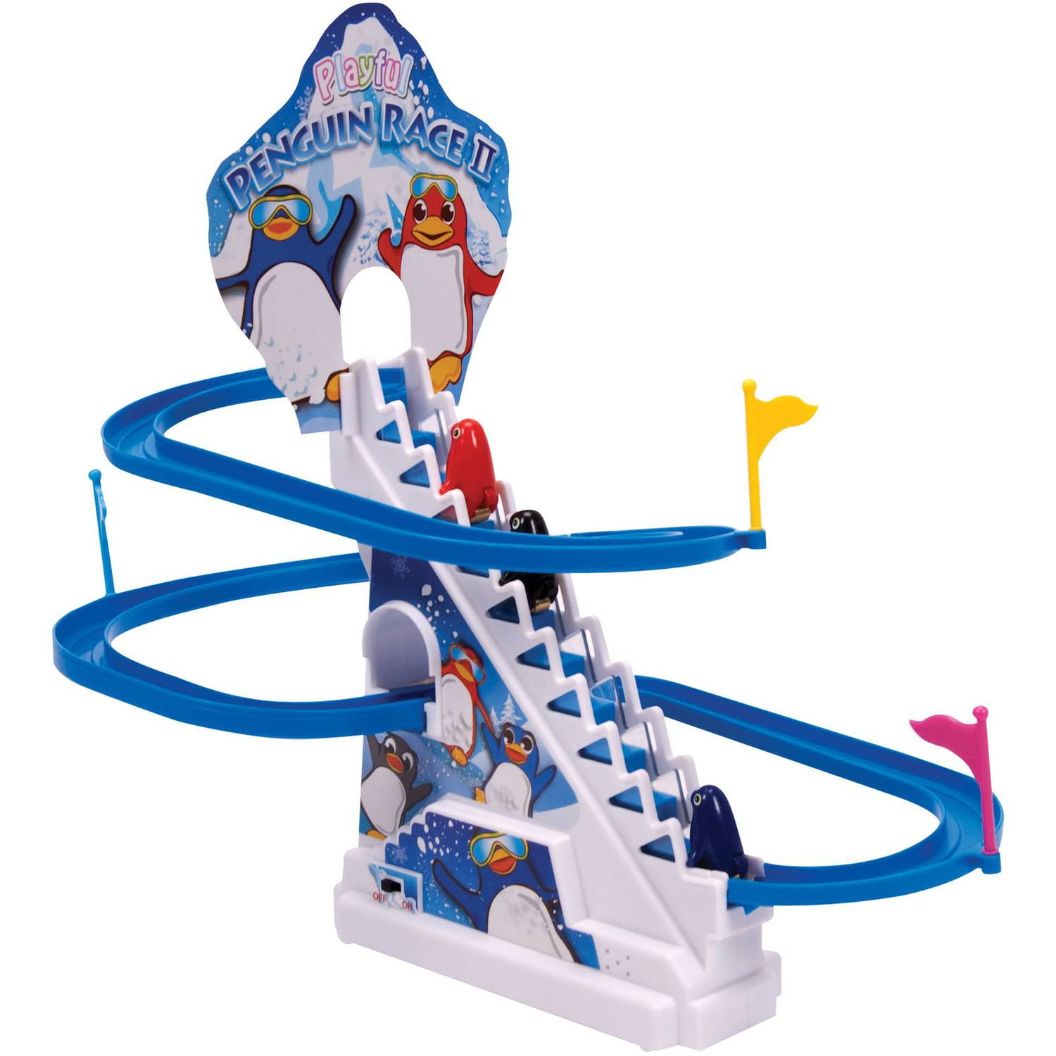 2Pcs Penguin Slide Race Game Classic Racer Track With Rythmic Music Kids Toy 