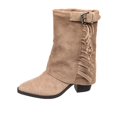 thumbnail image 3 of Mid Calf Boots For Women Chunky Heel Almond Toe Thick Sole Winter Boots Comfortable Versatile Dressy Shoes for Walking Casual Work Daily Wear, 3 of 10