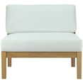thumbnail image 3 of Modway Bayport Outdoor Patio Solid Teak Wood Armless Chair in Natural/White, 3 of 5