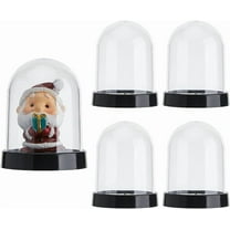 4PCS Plastic Dome Cloche Display Case 2.4x2.12" Plastic Cloche Bell Jar Display Dome with Black Base Arch Glass Dome Cover for Flower Collectables Decorations Crafts Statue