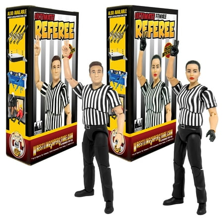 Ultimate Male & Female Referee With Deluxe Articulation for WWE & AEW Wrestling Action Figures