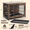 thumbnail image 3 of Pefilos 32" Wooden Dog Crate Furniture for Indoor Dogs, Dog Kennel with Double Lockable Doors and Removable Tray, Modern Dog Cage for Small/Medium Dogs, Brown, 3 of 7