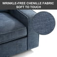 thumbnail image 4 of 360° Swivel Accent Chair, 45 "W Oversized Chenille Accent Armchair with Storage Bag, Modern Single Chair for Living Room, Bedroom, Blue, 4 of 9