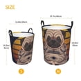 thumbnail image 3 of Picia Pug dog Yoga Large Laundry Basket, Waterproof, Freestanding Laundry Hamper, Collapsible Tall Clothes Hamper with Extended Handles-Small, 3 of 8