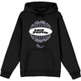 thumbnail image 4 of No Fear Lavender Grid Globe With Logo Adult Black Long Sleeve Hoodie-Medium, 4 of 6