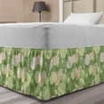 thumbnail image 1 of Rose Bed Skirt, Abstract Pastel Colored Blossoms and Buds Romantic Spring Garden, Elastic Bedskirt Dust Ruffle Wrap Around for Bedding Decor, 4 Sizes, Pistachio Green White, by Ambesonne, 1 of 2