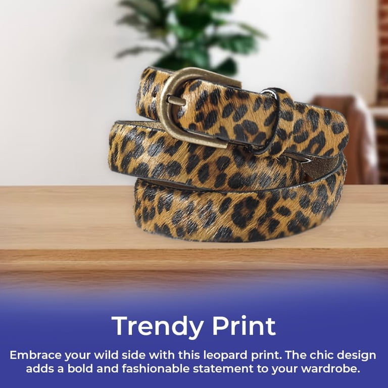 Sagefinds Leopard Print Leather Belt for Women, Fashion  display picture 3