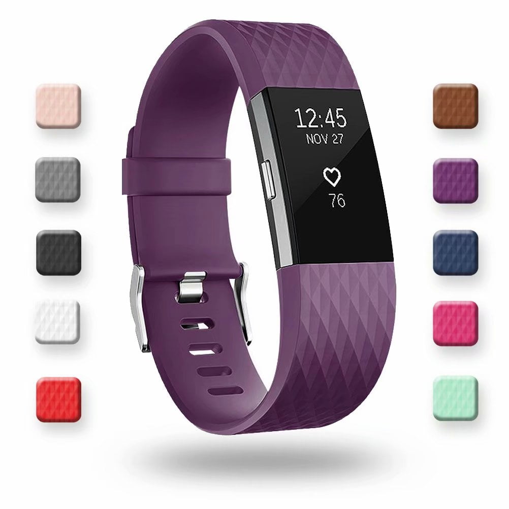 Fitbit Versa Silicone Replacement Strap Band Sport Fitness Wristband PLUM Small 