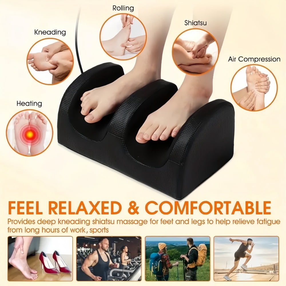 Nuvrek Shiatsu Foot Massager with Heat for Relaxation, with Remote Control