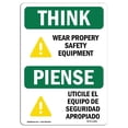 thumbnail image 1 of SignMission OS-TS-A-1218-L-11891 12 x 18 Po Panneau de Réflexion OSHA - Porter un Équipement de Sécurité Approprié Bilingue, 1 of 1