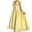 Yellow, variant on Women's Halter Tea Length Prom Dresses Jacquard Satin Deep V-Neck A-Line Formal Evening Party Gowns