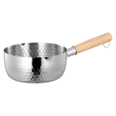 

NUOLUX 1Pc Stainless Steel Milk Pot Practical Wooden Handle Noodle Soup Pot Stockpot