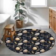 thumbnail image 3 of Round Rugs 3.3Ft, Vintage Easter Eggs Round Area Rug Washable Indoor Throw Carpet, Spring Botanical Leaves Black Soft Non Slip Circle Rug for Laundry Room Patio Home Decor Aesthetic, 3 of 8
