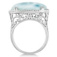 thumbnail image 2 of Oval Cabochon Cut Larimar Gemstone Cocktail Ring in Sterling Silver, 2 of 6