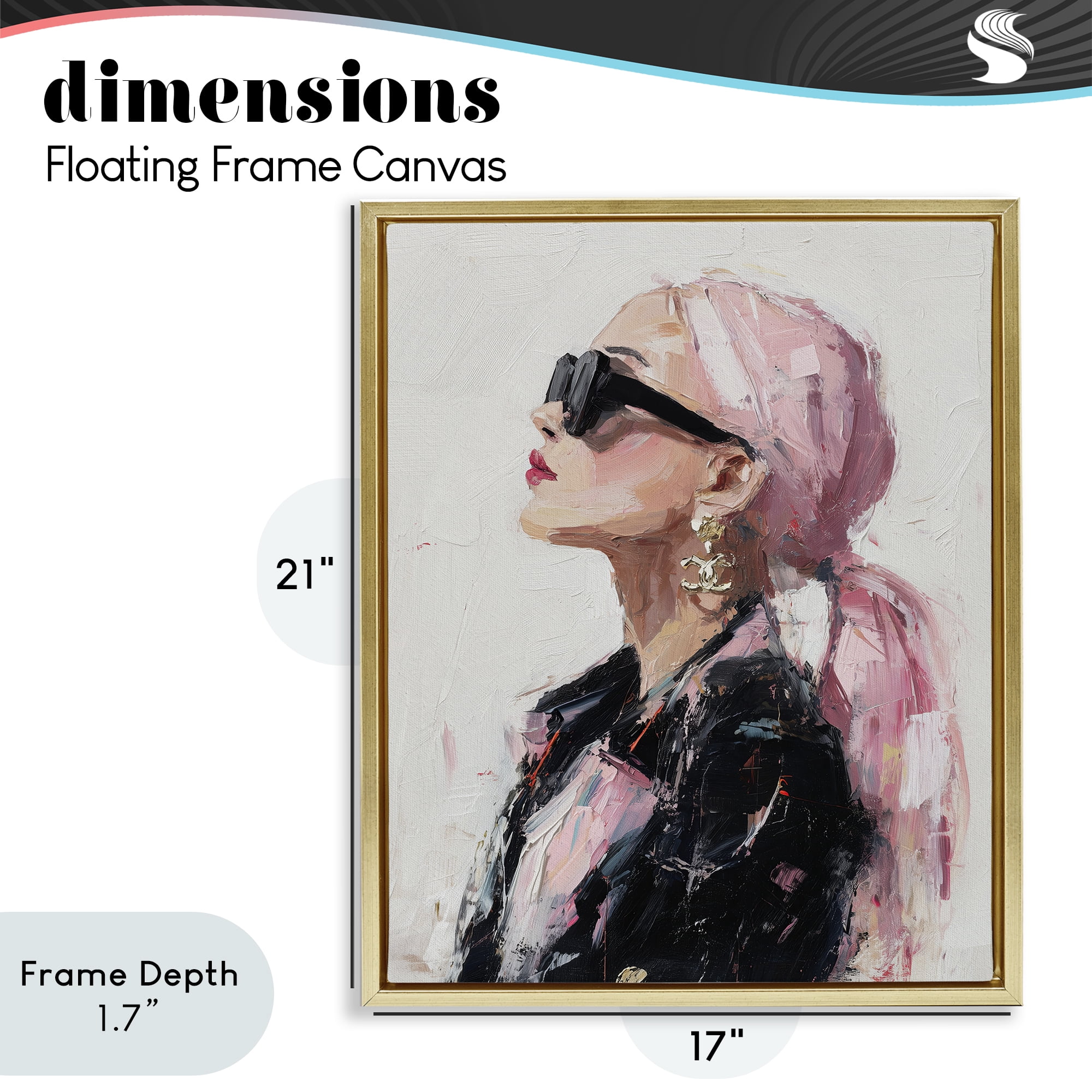 Stupell Industries Pink Daydream Impression Gold Framed Floater Canvas Wall Art, design by Svetlana Aleynikova