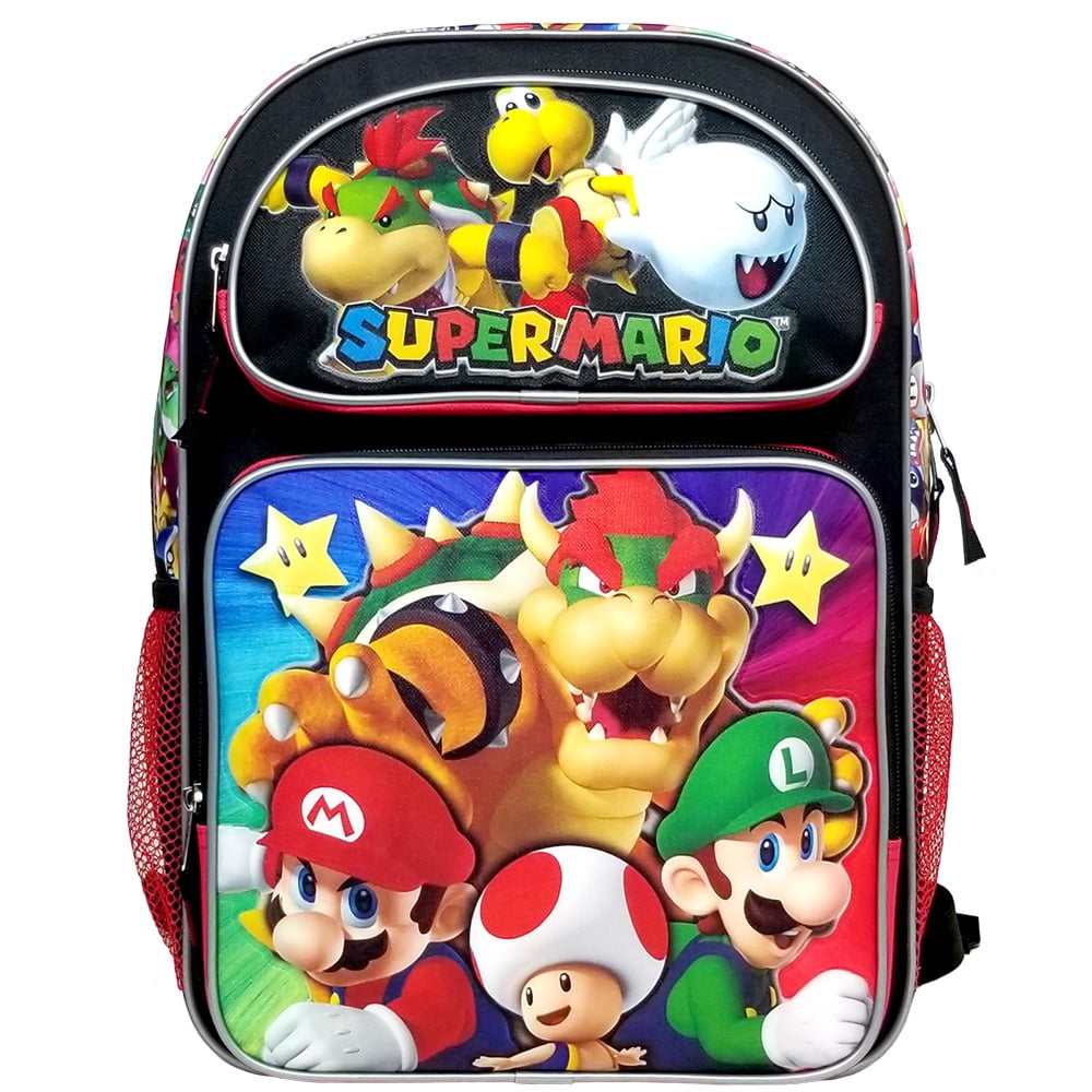 16" School Large Backpack & Lunch Bag 2 pc set NEW!! Super Mario Bros
