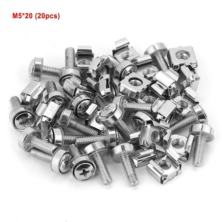 

clearance 20pcs set Network Cabinet Rack Screws & Cage Nuts Assortment Kit (M5*20)