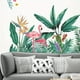 thumbnail image 3 of 1pc, Flamingos Wall Decals Peel And Stick Tropical Plant Animal Green Leaves Stickers Art Mural Decor For Home Dorm Office Party Nursery, 3 of 5