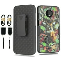 Value Pack for 6.01" Motorola Moto Z3 Play Holster Kickstand Hybrid Heavy Duty Belt Clip Shockproof Soft Silicone TPU Absorber Rugged Defender Hard Back Dual Layers Armor Bumper Case   [DEER]