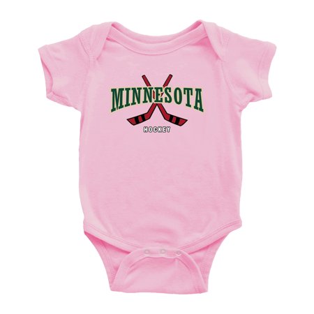 

Cute Minnesota Baby Romper Hockey Fan Baby Jersey Clothes (Pink 18-24 Monthes)