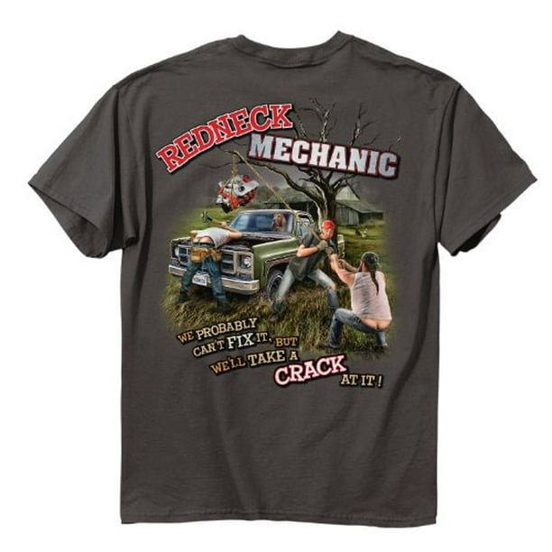 Buck Wear Men's Buck Wear Redneck Mechanic Short Sleeve TShirt (xx