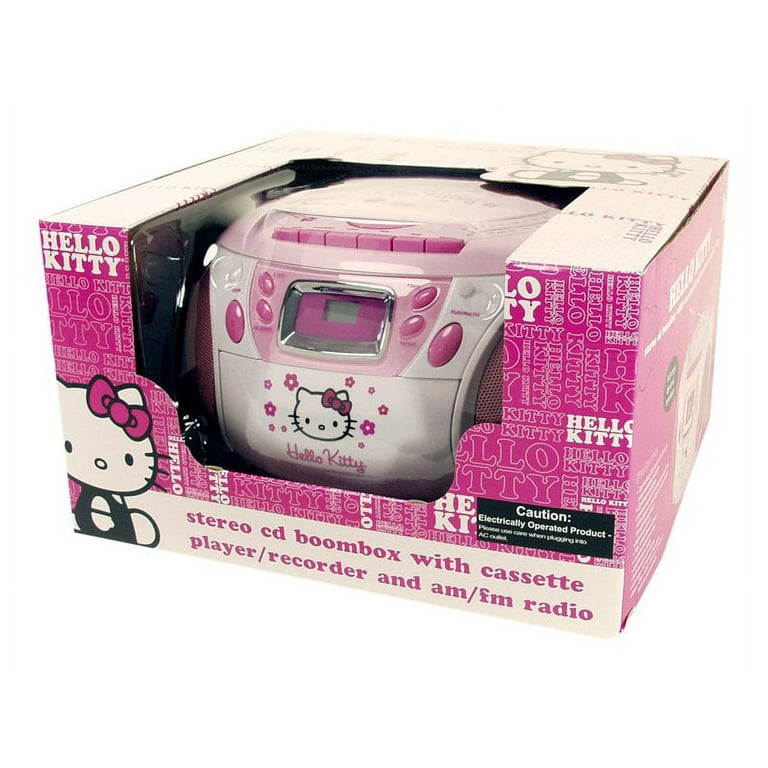 Hello Kitty AM/FM Radio CD Cassette Recorder, Radio Works, For Parts Only