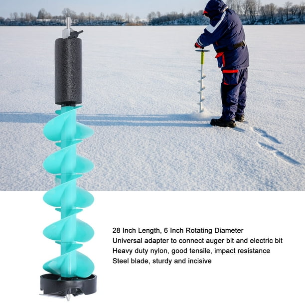 Ymiko Ice Fishing Auger Electric Drill Auger 6 Inch Diameter Ice Auger Nylon Ice Auger Floating Ice Auger Ice Fishing Auger Electric Drill Nylon Float