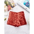 thumbnail image 5 of Sholeno Kids Girls Sparkle Sequins Dance Shorts Hip Hop Jazz Dance Performance Costume Yoga Shorts Red 110-120/11, 5 of 7
