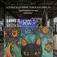 thumbnail image 3 of High Precision Body Weight Scale Smart Bathroom Scales with Large LCD Display(400lbs),Decorative for Bedroom-Black Cat Surrounded By Flames With Flowers, 3 of 4