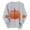 Gray, variant on Fall Pumpkin Printed Sweatshirt for Women Long Sleeve Fleece Pullovers Tops Halloween Thanksgiving Shirt