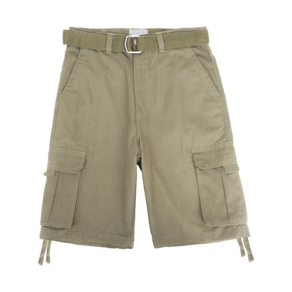 Hat and Beyond Men's Comfort Utility Multi Pockets Twill Cargo Shorts with Belt