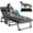 Black, variant on LILYPELLE Folding Lounge Chair with Mattress, 5 Position Adjustable Folding Cot Portable Outdoor Folding Chaise Lounge Chair for Outside, Sunbathing, Camping, Pool, Beach, Patio