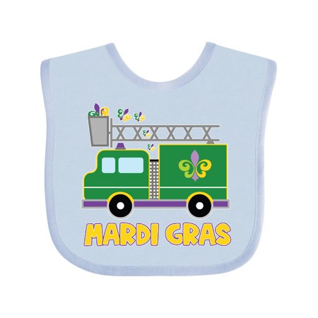 

Inktastic Mardi Gras Fire Truck with Fleur De Lis Trio Gift Baby Boy or Baby Girl Bib