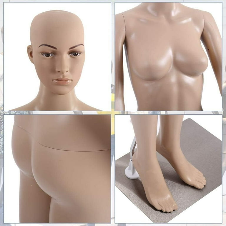 Mannequin Manikin Dress Form Female Full Body 69 inch Adjustable Mannequin Stand Realistic Mannequin Display Head Turns Dress Model w/ Metal Base
