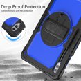 thumbnail image 7 of Case for Samsung Galaxy Tab S10 Ultra 2024/ S9 Ultra/ S8 Ultra 14.6 Inch with Screen Protector, 360 Degree Rotating Kickstand Hand Strap Shockproof Cover with Shoulder Strap, Dark Blue PC, 7 of 7