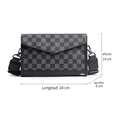 thumbnail image 5 of Bolsa Belug Bandolera Elegante De Pu A Cuadros Para Hombre GRIS NEGRO CUADRITOS, 5 of 5