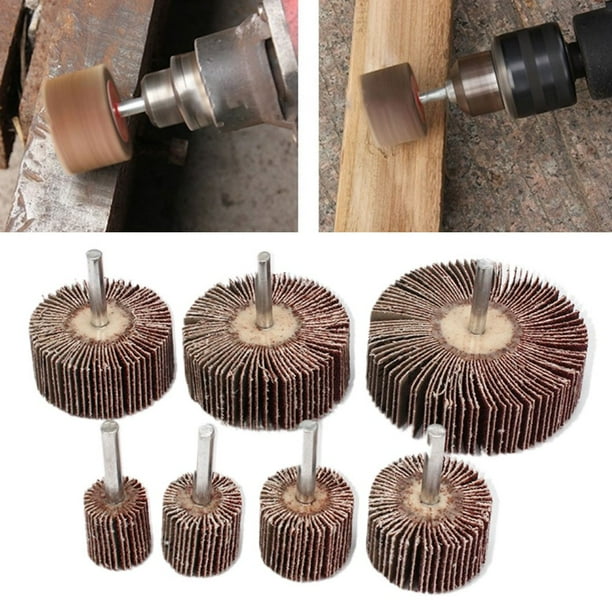 BTOER 80/60/50/40/30/25/20mm Emery Cloth Sanding Flap Wheel Disc
